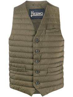 Herno quilted V-neck gilet
