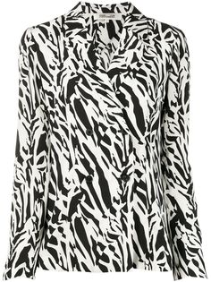 Diane von Furstenberg Courtney abstract animal print silk jacket