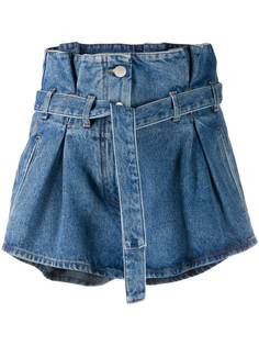 Attico denim fitted shorts