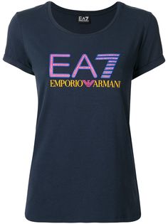 Ea7 Emporio Armani футболка Train с логотипом и заклепками
