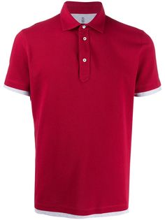 Brunello Cucinelli two-tone short-sleeved polo shirt