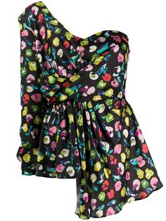Amen one shoulder floral print blouse Amen.