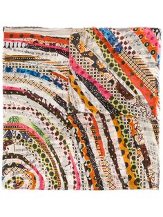 Faliero Sarti multi-print embroidered scarf