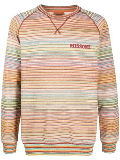 Missoni multicolour striped cotton sweatshirt with logo detail
