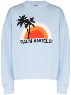 Palm Angels sunset print cotton sweater