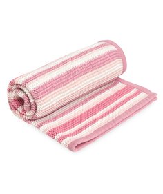 Одеяло Mothercare в полоску вязаное, 90х70 см, розовый