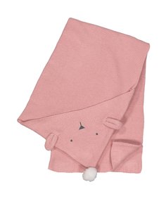 Покрывало вязаное "Зайчик" с капюшоном, розовый Mothercare