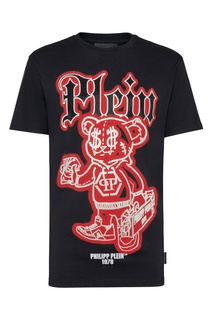 Черная футболка с медвежонком и стразами Philipp Plein