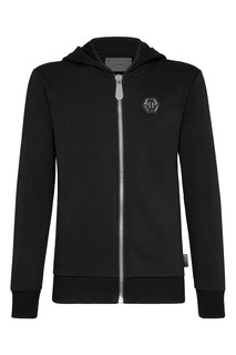 Черная толстовка с объемным рисунком Philipp Plein