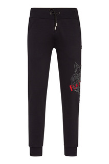 Черные брюки с головой тигра Philipp Plein