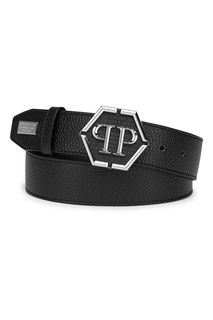 Ремень из фактурной кожи с логотипом Philipp Plein
