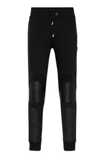 Черные брюки с фактурными вставками Philipp Plein