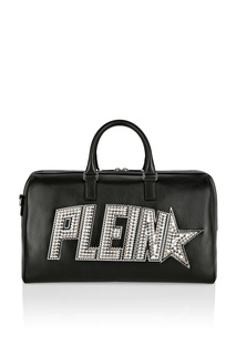Черный сумка с фирменной надписью и заклепками Philipp Plein