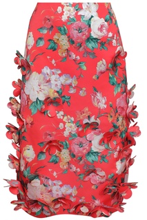 Прямая юбка с цветочным принтом Simone Rocha