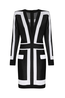 Платье с графичным принтом Balmain