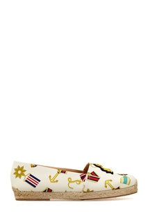 Хлопковые эспадрильи Galia Flat Tissu Medailles Christian Louboutin