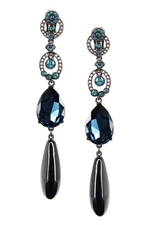 Серьги из олова и кристаллов Oscar de la Renta