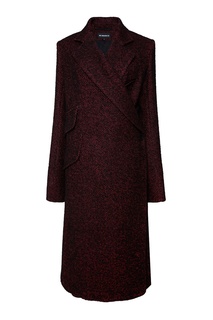 Бордовое пальто из хлопка и шерсти Ann Demeulemeester