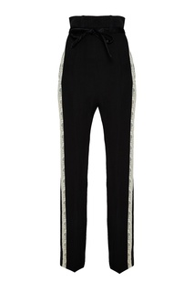 Шерстяные брюки с кружевными лампасами Ann Demeulemeester