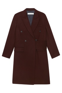 Шерстяное пальто бордовое Victoria Beckham