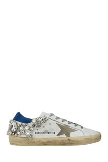 Кожаные кеды с кристаллами Superstar Golden Goose Deluxe Brand