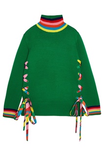 Шерстяной свитер с яркими лентами Mira Mikati