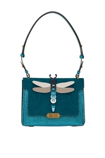 Бирюзовая сумка с клапаном Dragonfly Anya Hindmarch