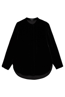Черная бархатная блузка Theory