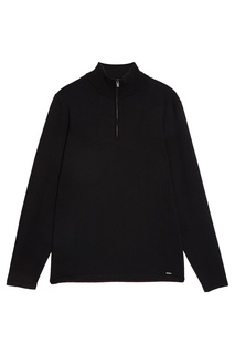 Свитер с молнией черный Hugo Boss