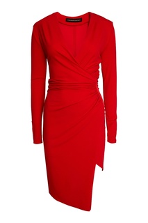 Красное платье с драпировкой Alexandre Vauthier