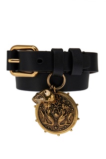 Кожаный браслет с медальоном Alexander Mc Queen