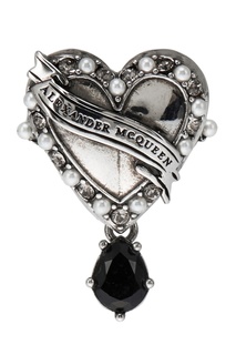 Кольцо-сердце с гравировкой Alexander Mc Queen