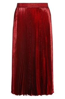 Плиссированная юбка из красного шелка Christopher Kane
