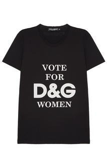 Черная футболка с надписью Dolce & Gabbana