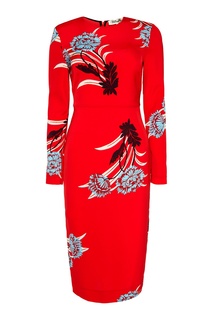 Красное платье с васильками Diane von Furstenberg