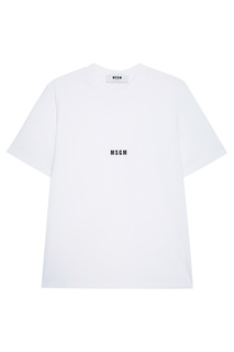 Хлопковая футболка с контрастным логотипом Msgm