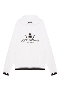 Белое худи с логотипом Dolce & Gabbana
