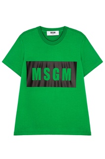 Зеленая футболка с логотипом Msgm