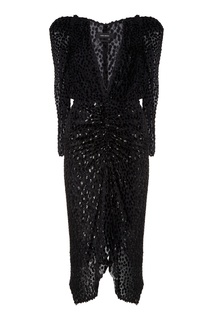 Черное платье с пайетками и драпировками Maray Isabel Marant