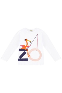 Белый лонгслив с цаплей Kenzo