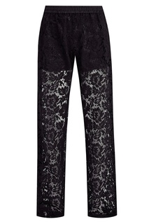 Черные гипюровые брюки Valentino