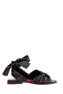 Кожаные сандалии с бантом на щиколотке Santoni