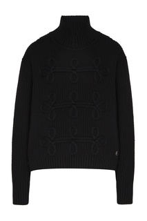 Черный свитер с фактурной отделкой Karl Lagerfeld