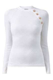 Белый джемпер с узором Balmain