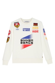 Белый свитшот с надписями Dirk Bikkembergs