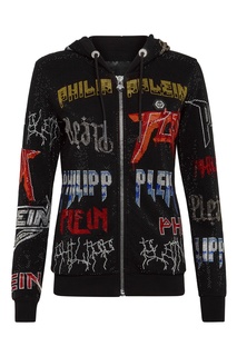 Черная толстовка с кристаллами Philipp Plein