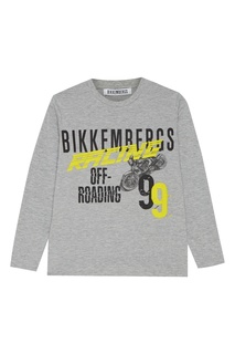 Серый лонгслив с надписями Dirk Bikkembergs