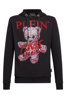 Черное худи с вышивкой стразами Philipp Plein