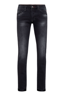 Серые джинсы с потертостями Philipp Plein