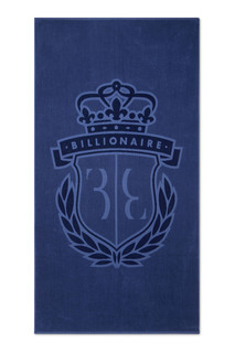 Синее полотенце с фирменным гербом Billionaire